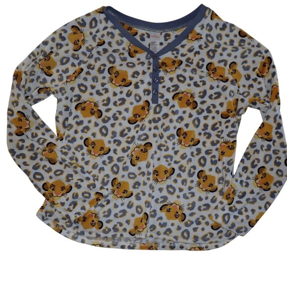 Disney Simba Lion King Velour Pajama Set XL 16-18 Henley Shirt Pants Cozy Soft - Picture 2 of 8